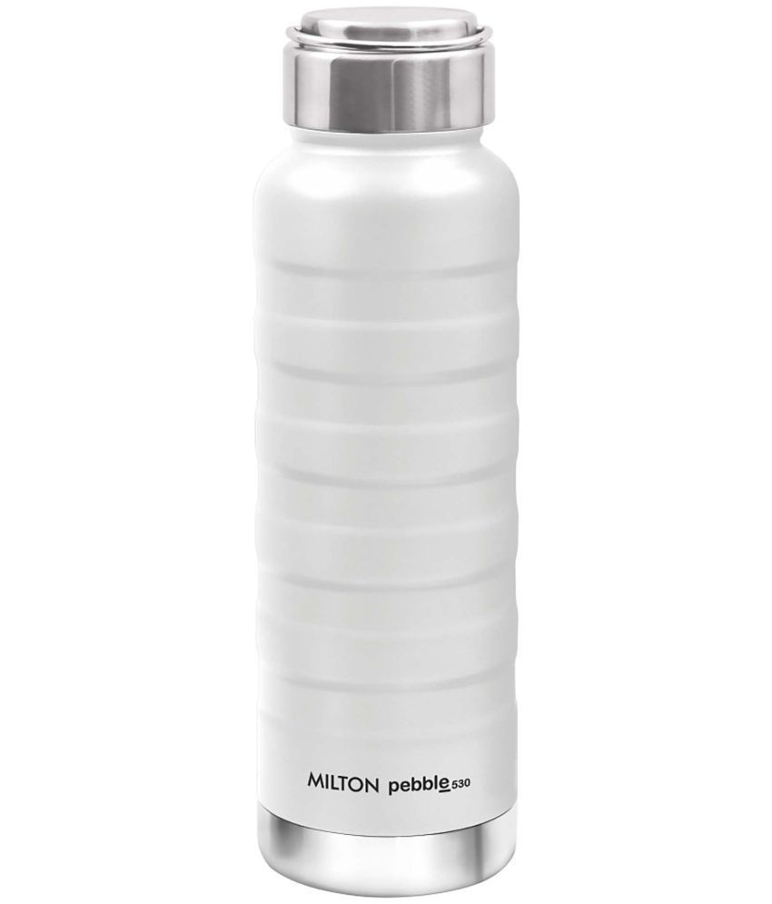     			Milton Pebble 530 Thermosteel 24 Hours Hot and Cold Water Bottle, 530 ml, White