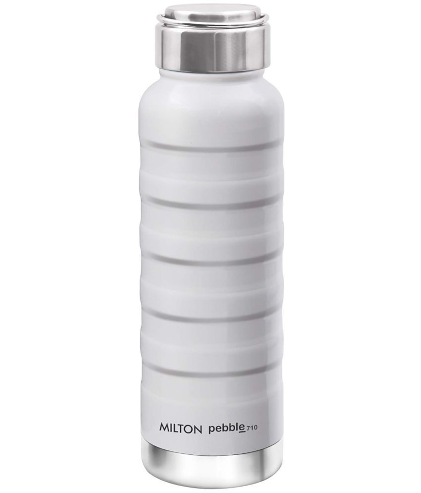     			Milton Pebble 710 Thermosteel 24 Hours Hot and Cold Water Bottle, 710 ml, White