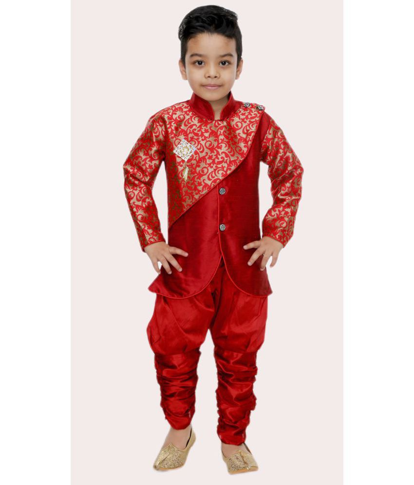     			Rydho - Red Polyester Boys Kurta With Churidar ( Pack of 1 )