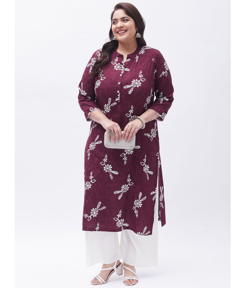     			Tissu - Maroon Straight Rayon Women's Stitched Salwar Suit ( Pack of 1 )