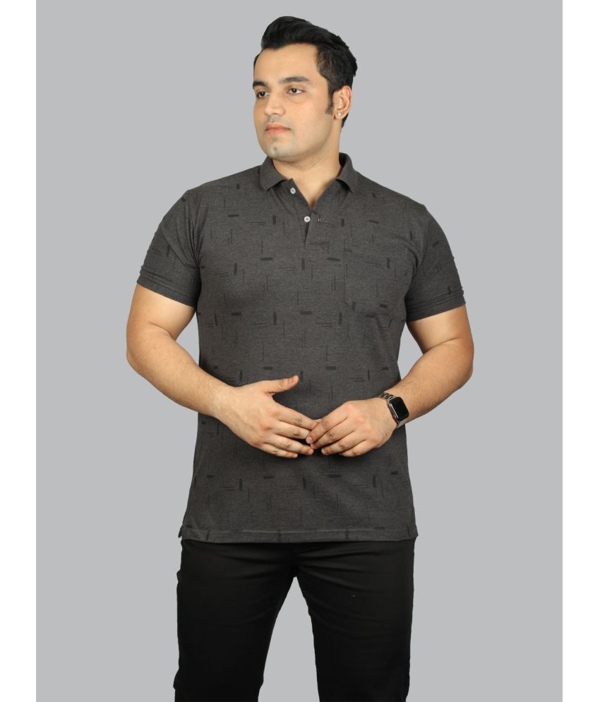     			Xmex - Charcoal Grey Cotton Blend Regular Fit Men's Polo T Shirt ( Pack of 1 )