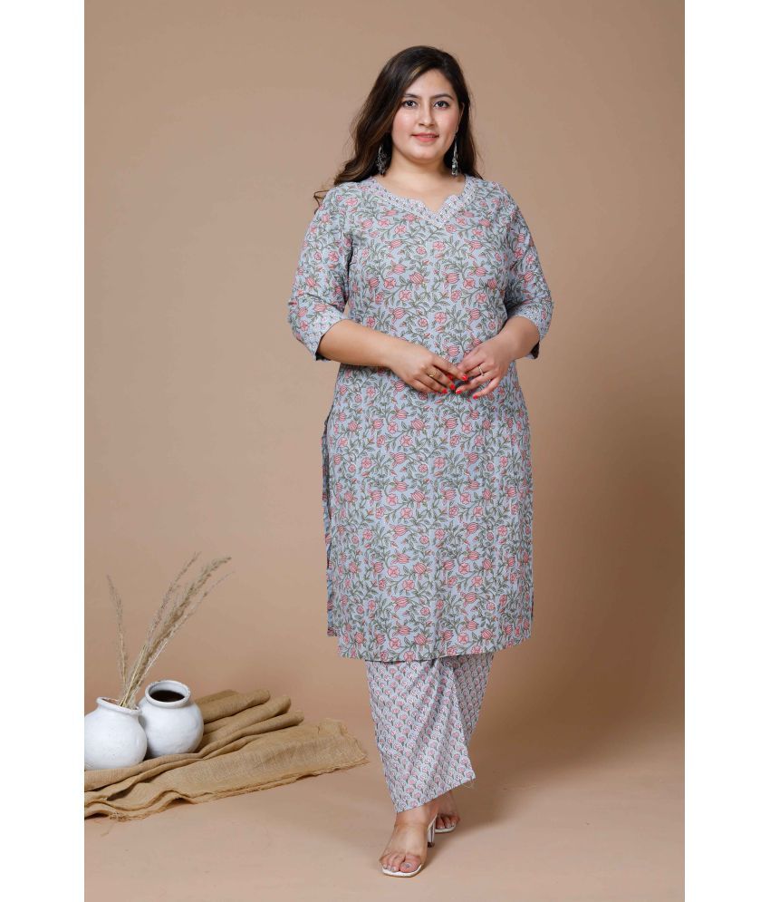     			miravan - Blue Straight Cotton Women's Stitched Salwar Suit ( Pack of 1 )