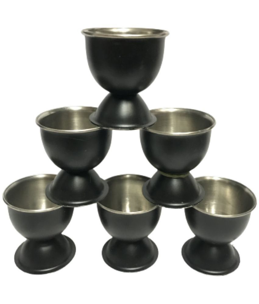     			Dynore Stainless Steel Pcs Black Matt Egg Cup/Egg Holder/Boiled Egg Holder- Set of 6
