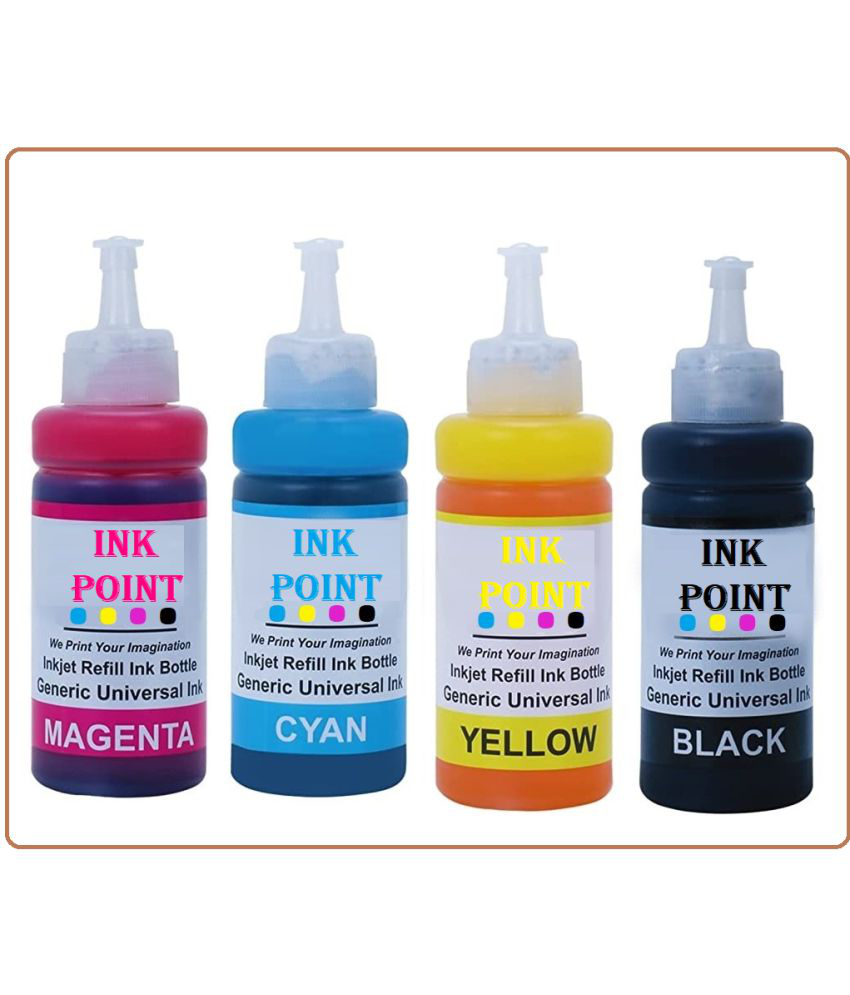     			INK POINT Multicolor Four bottles Refill Kit for Refill Ink For E_pson L380 Dye Ink Compatible L130, L110, L210, L220, L310, L360