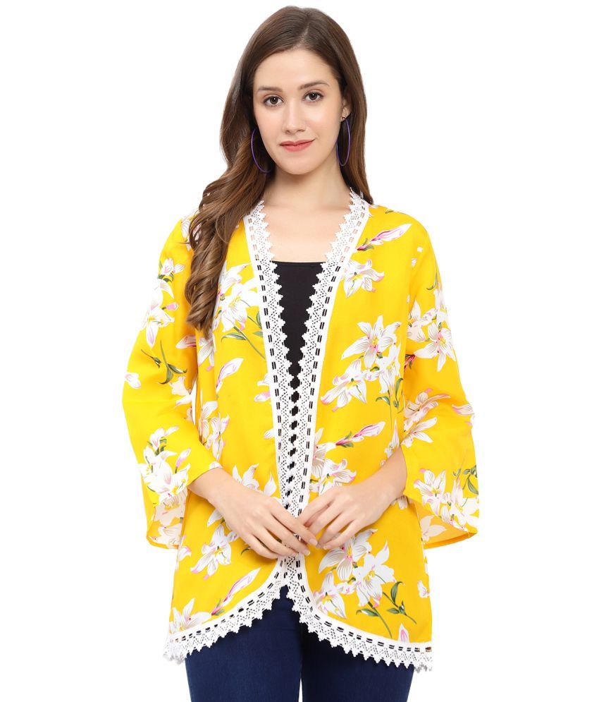     			GALWIZ Crepe Shrugs - Yellow Single