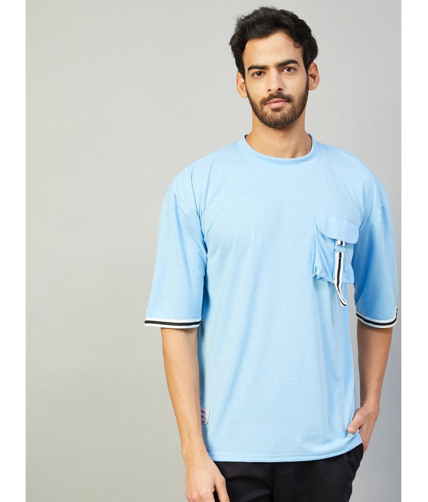     			Gritstones - Blue Cotton Blend Oversized Fit Men's T-Shirt ( Pack of 1 )