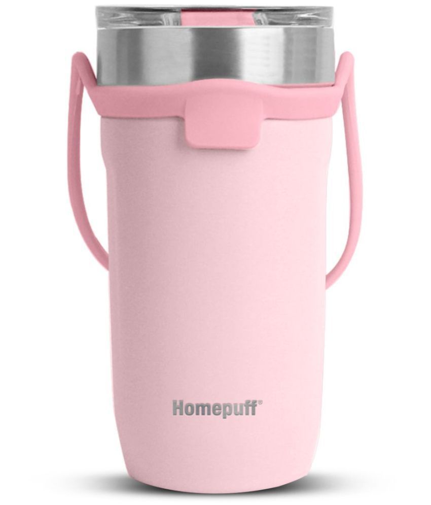     			Home Puff - Pink Steel Travel Mug ( Pack of 1 )