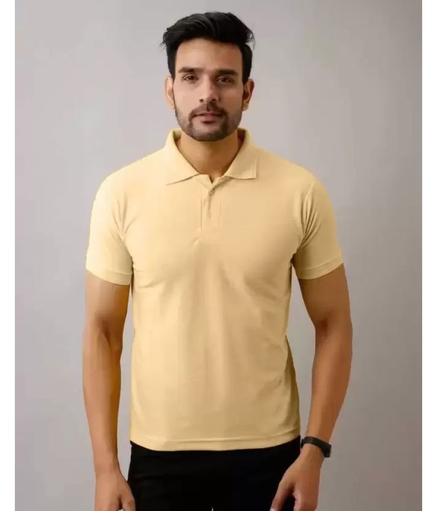     			SKYRISE - Beige Cotton Blend Slim Fit Men's Polo T Shirt ( Pack of 1 )
