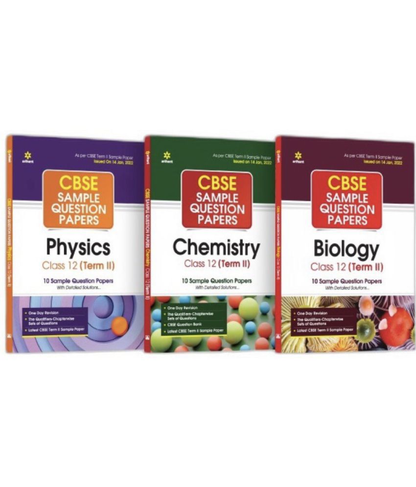     			Arihant Cbse Term 2 Physics, Chemistry & Biology Class 12 Sample Question Papers