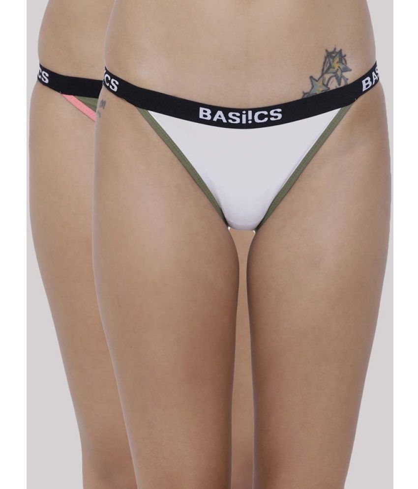     			BASIICS By La Intimo Pack of 2 Cotton Lycra Solid Women's No Panty Line ( Multicolor ) BCPBR090B