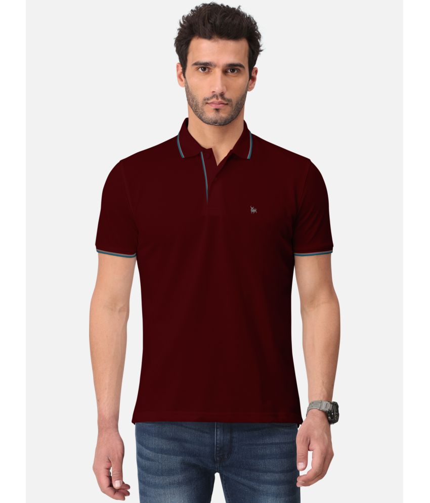    			BULLMER - Burgundy Cotton Blend Regular Fit Men's Polo T Shirt ( Pack of 1 )