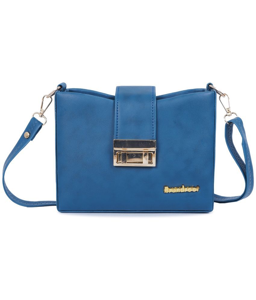     			Brandroot - Blue PU Sling Bag