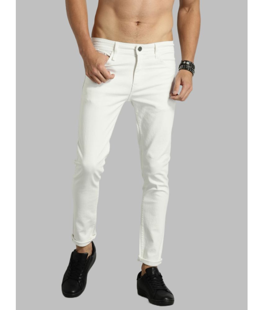     			HALOGEN - White Denim Skinny Fit Men's Jeans ( Pack of 1 )