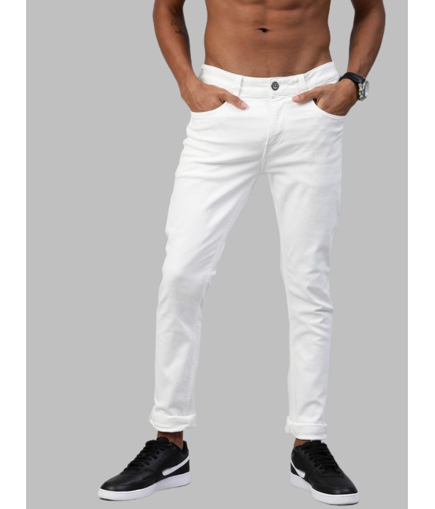     			HALOGEN - White Denim Skinny Fit Men's Jeans ( Pack of 1 )