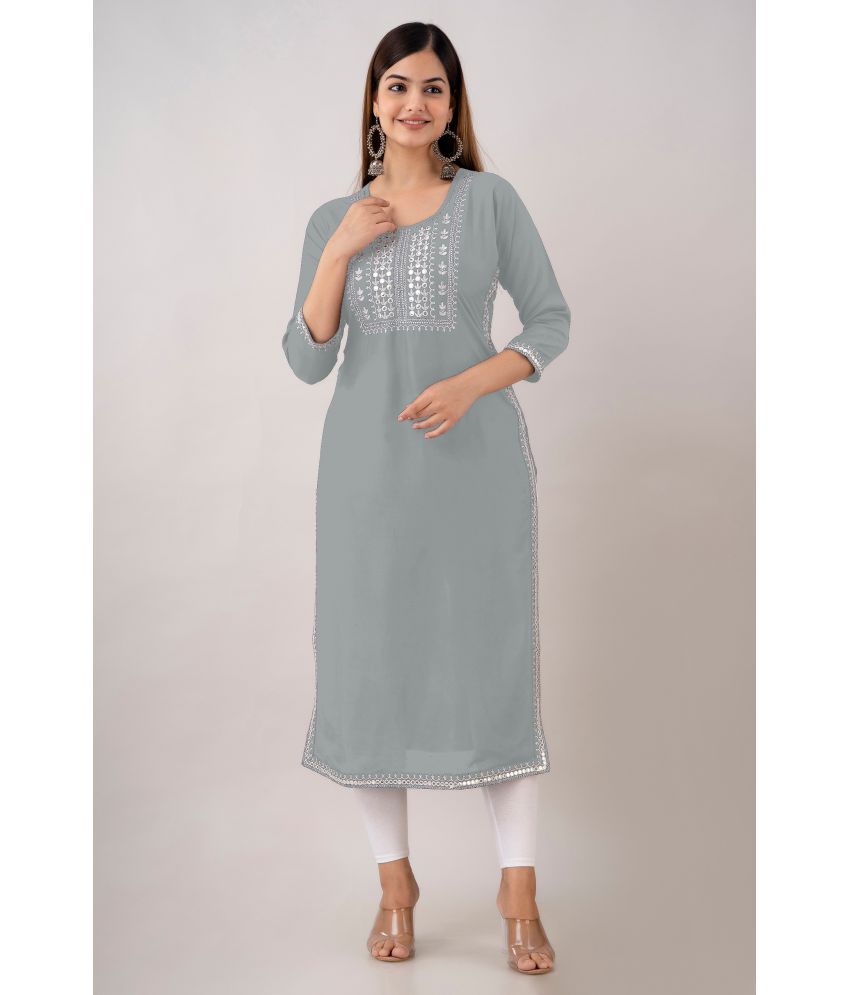     			Kapadia - Grey Rayon Women's Straight Kurti ( Pack of 1 )