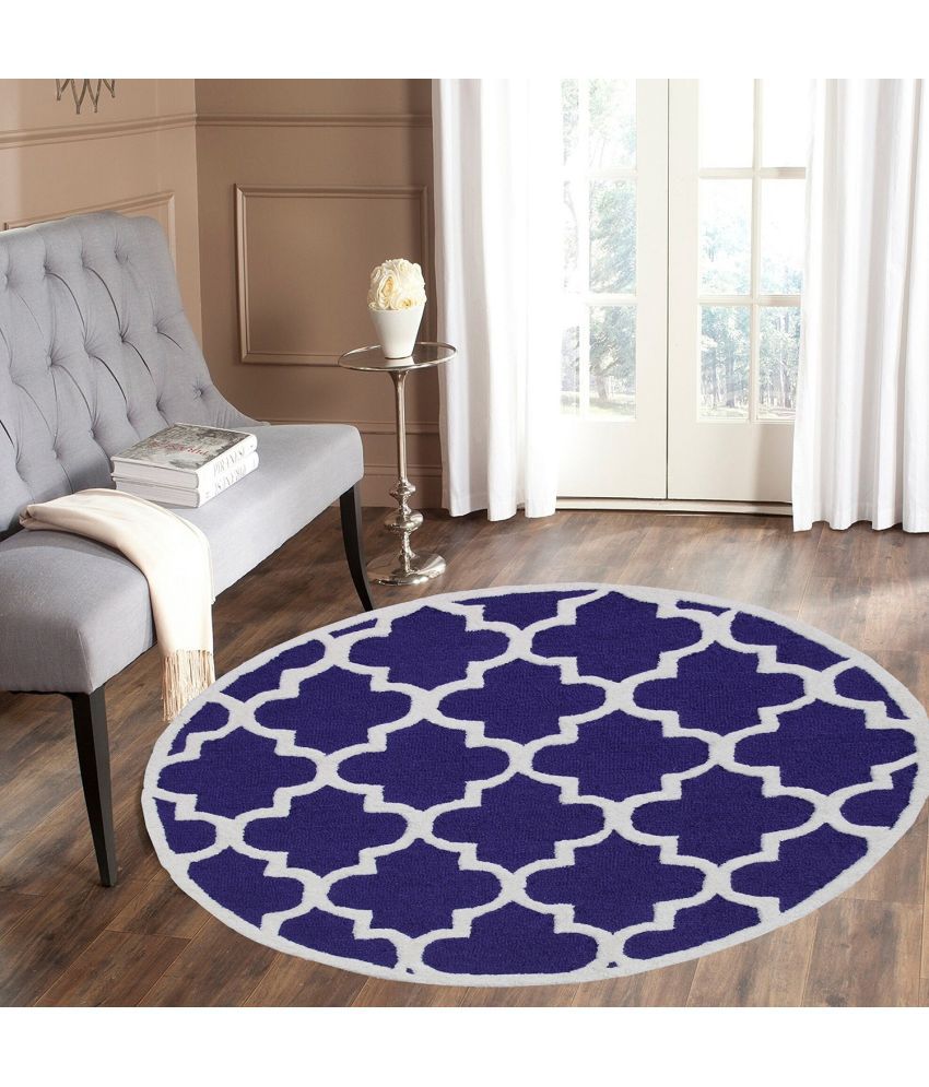     			MRIC Purple Wool Carpet Geometrical 4x4 Ft