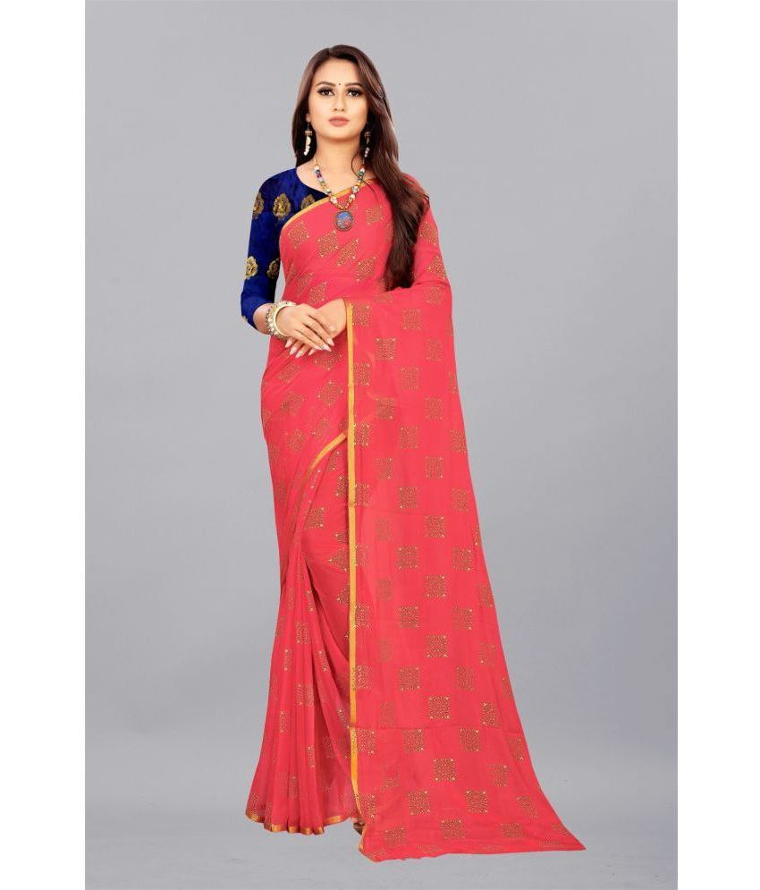     			Rhey - Multicolor Chiffon Saree With Blouse Piece ( Pack of 1 )