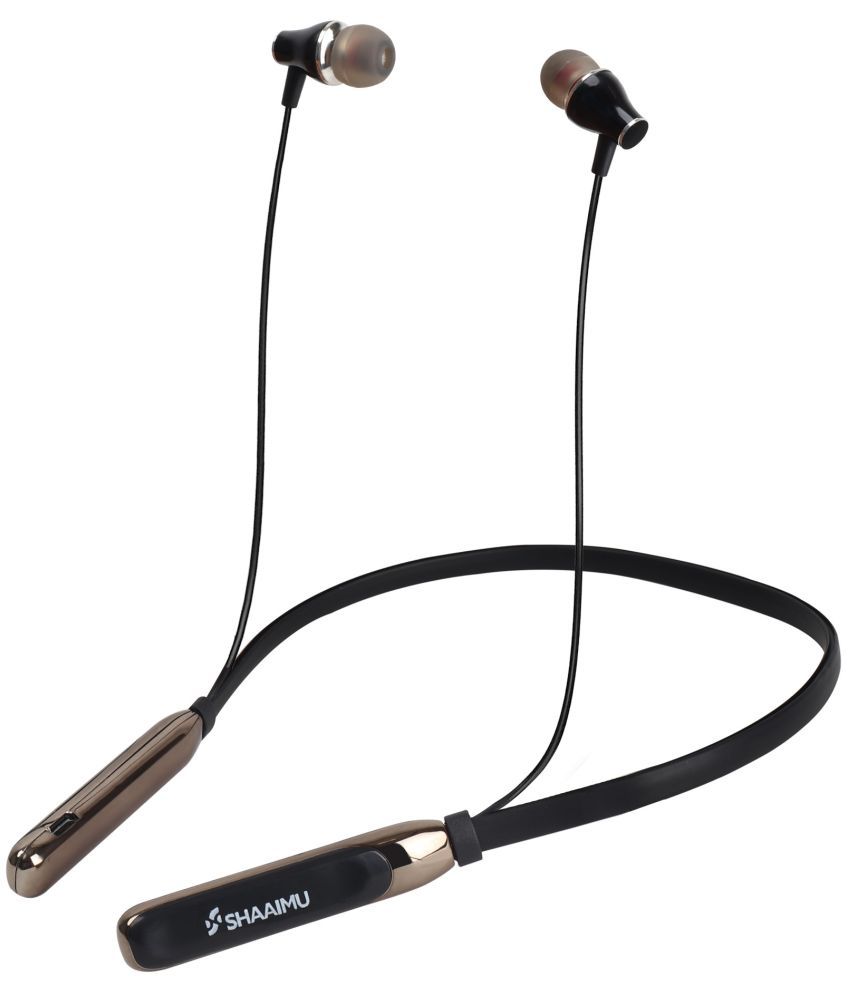 SHAAIMU A111 Plus In Ear Bluetooth Neckband 20 Hours Playback IPX5(Splash & Sweat Proof) Dual pairing -Bluetooth Black