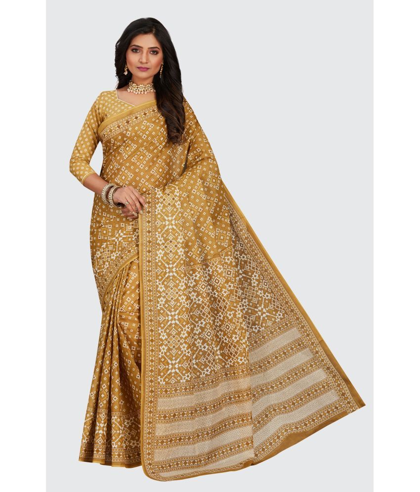     			SHANVIKA - Mustard Cotton Saree With Blouse Piece ( Pack of 1 )