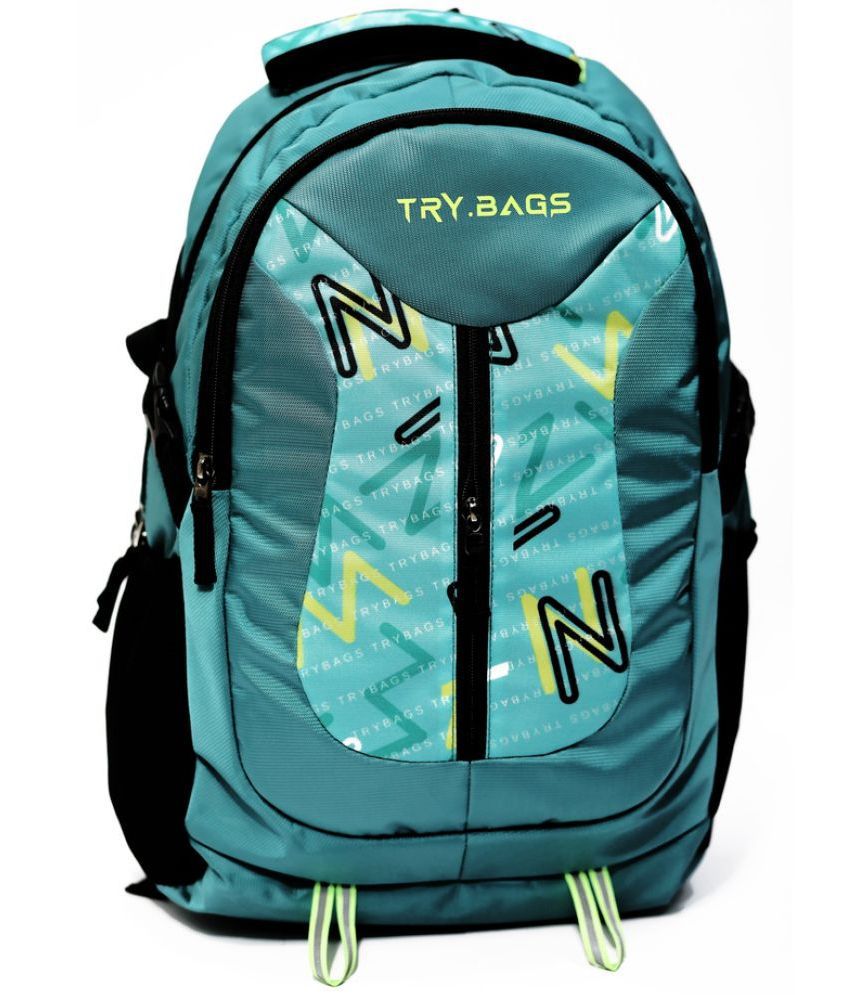     			TRYBAGS - Sea Green Polyester Backpack With Raincover ( 32 Ltrs )