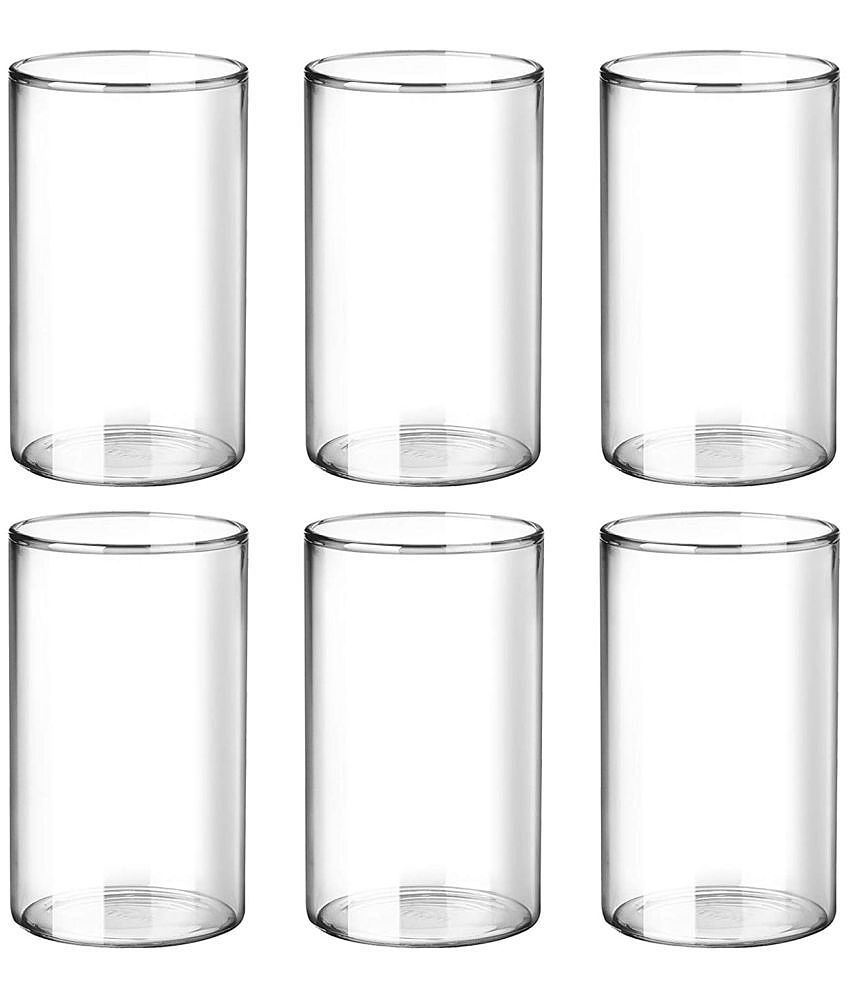 Treo By Milton Borosilicate Vector Glass Tumbler set of 6, 340ml Each, Transparent | Attractive | Microwave & Oven Safe| Light Weight | Glasses for Juices, Cold drinks, Water and Cocktails