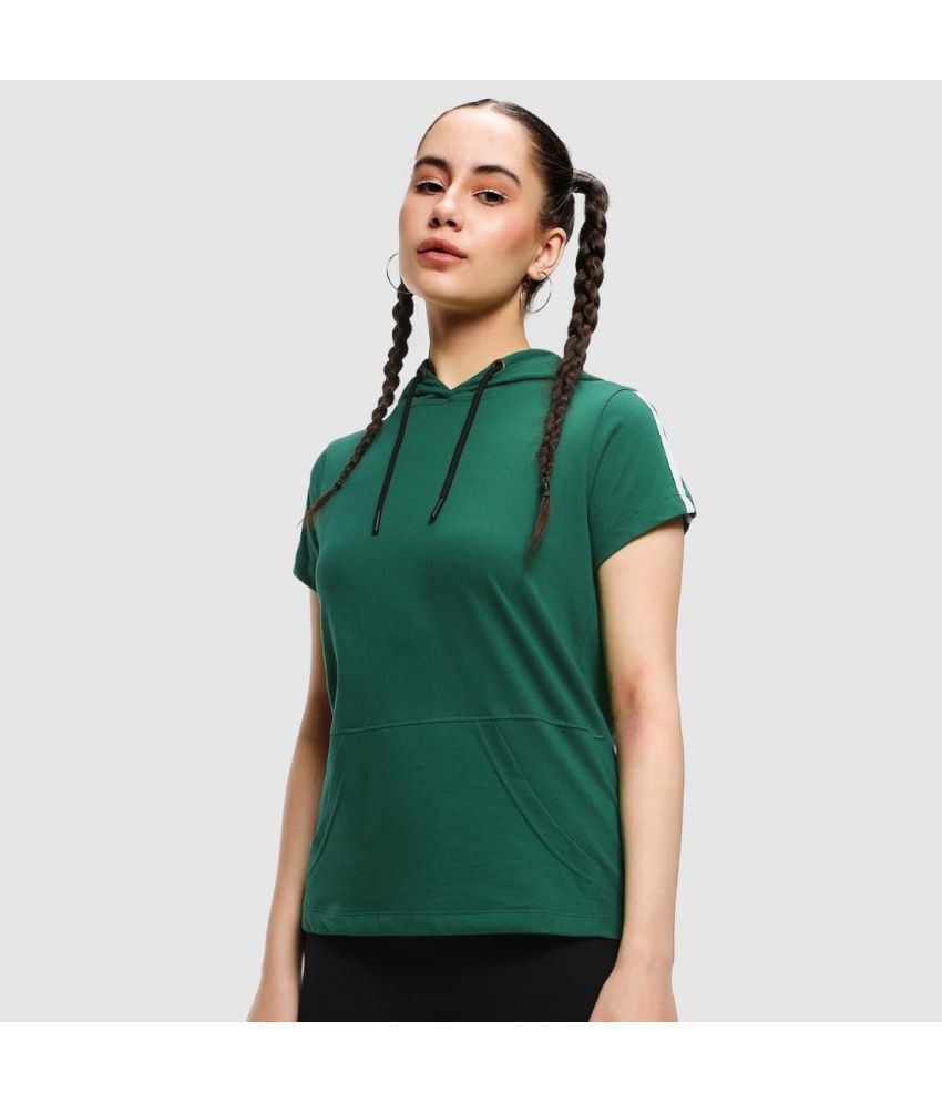     			Bewakoof - Green Cotton Slim Fit Women's T-Shirt ( Pack of 1 )