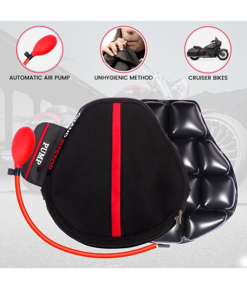     			Grand Pitstop Air Comfy Seat for Motorcycle Pressure Relief Hand Press Inflatable Cushion Motorbike Seat Pad Shock Absorption Comfortable for Bikes Long Rides (Cruiser Premium)