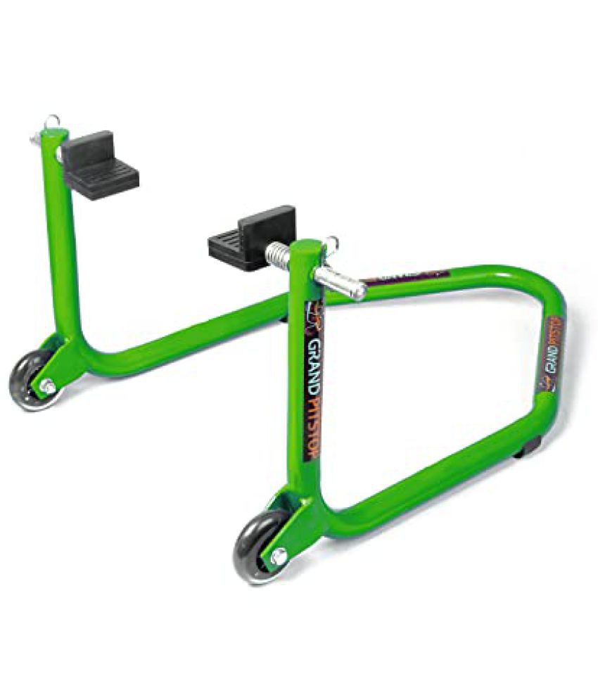 Grand Pitstop Universal Standard Rear Paddock Stand for Motorcycle with Swingarm Rest (Non-Dismantable, Green, Motorcycle Weight Up to 250 Kgs)