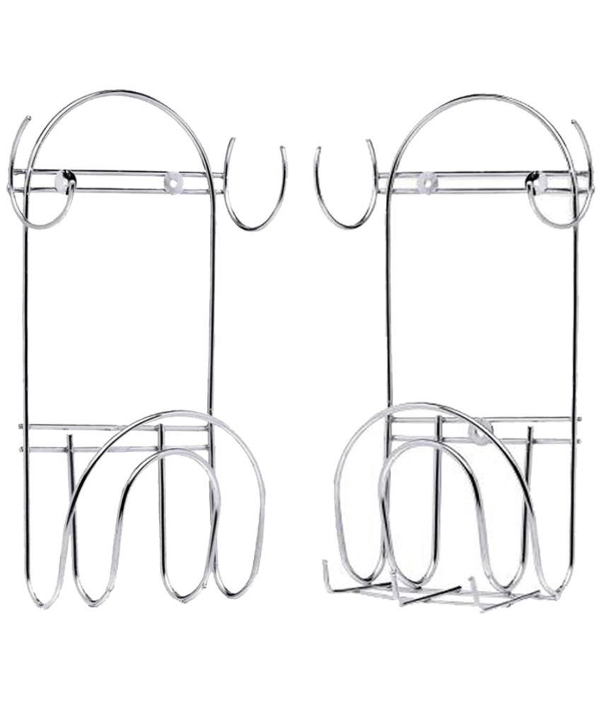     			JISUN - Silver Stainless Steel Storage Racks ( Pack of 2 )