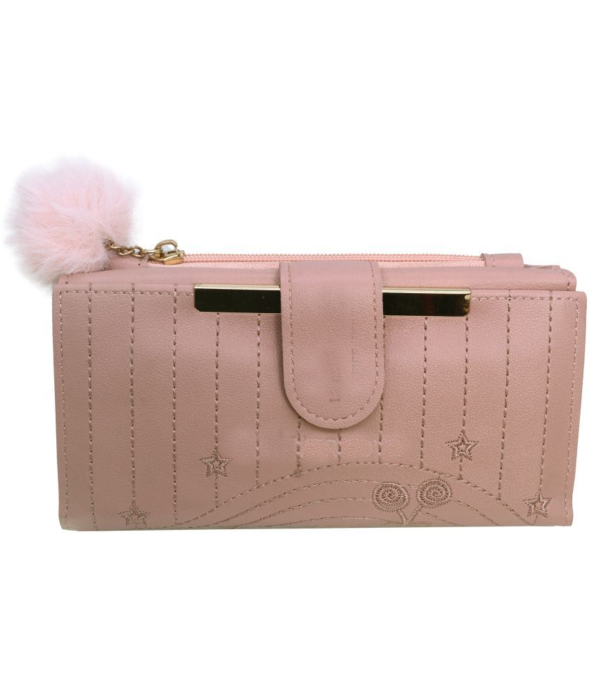     			JMALL - Pink Faux Leather Box Clutch