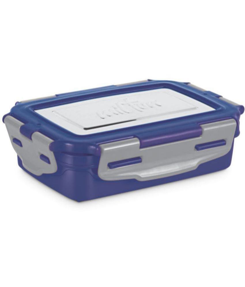     			Milton Steely Super Deluxe Insulated Inner Stainless Steel Small Tiffin Box, 400 ml, with Inner Stainless Steel Container, 120 ml and Spoon, Dark Blue | Food Grade | Easy to Carry | Easy to Clean