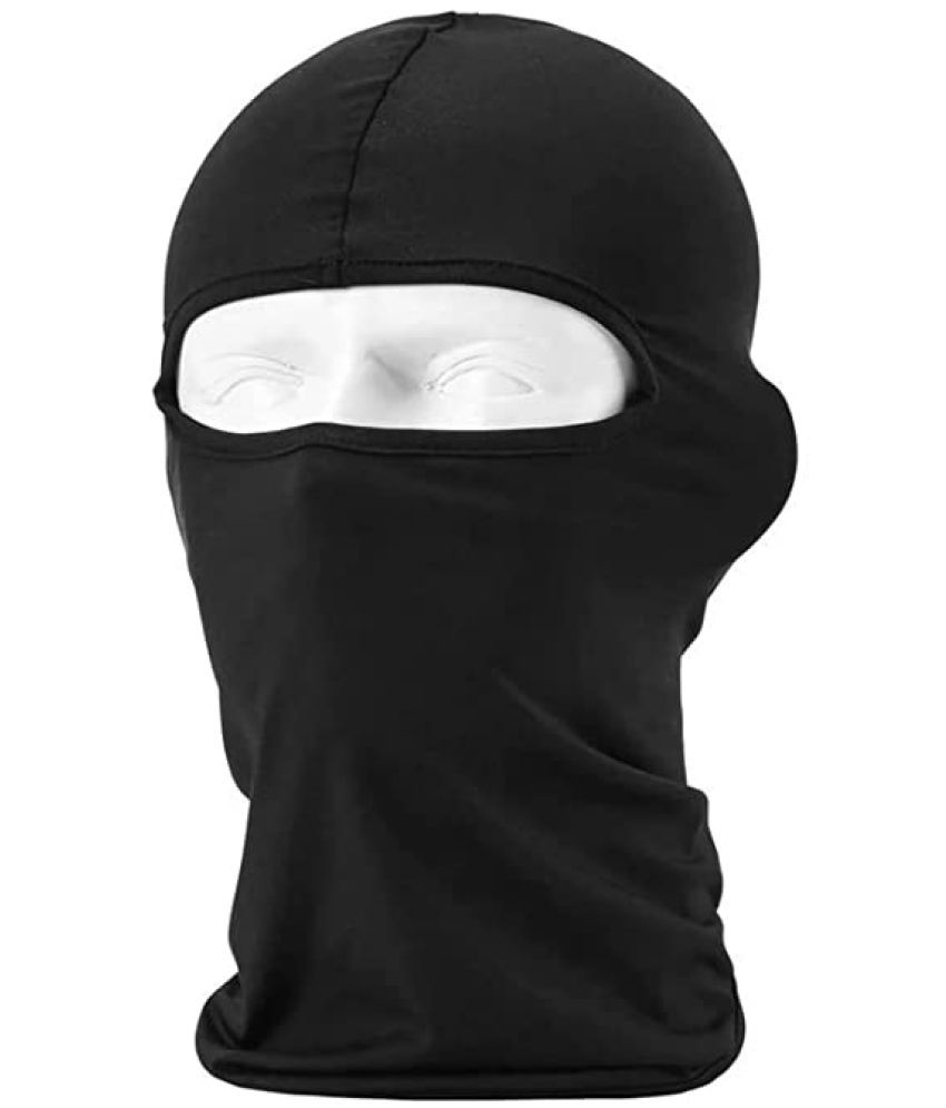     			ODDISHUnisex Full Face Cover Anti Pollution Breathable Cotton Blend Balaclava/ Rider Black Helmet Cap/Mask