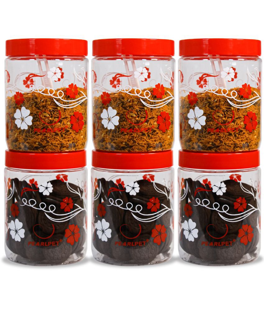     			PearlPet - Red Plastic Spice Container ( Set of 6 ) - 1800 ml