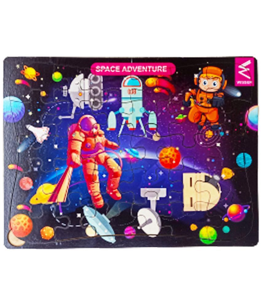     			Wissen Wooden Space Theme jigsaw puzzle for kids 2 years & Above