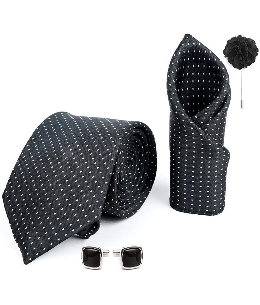     			Axlon Black Floral Silk Necktie