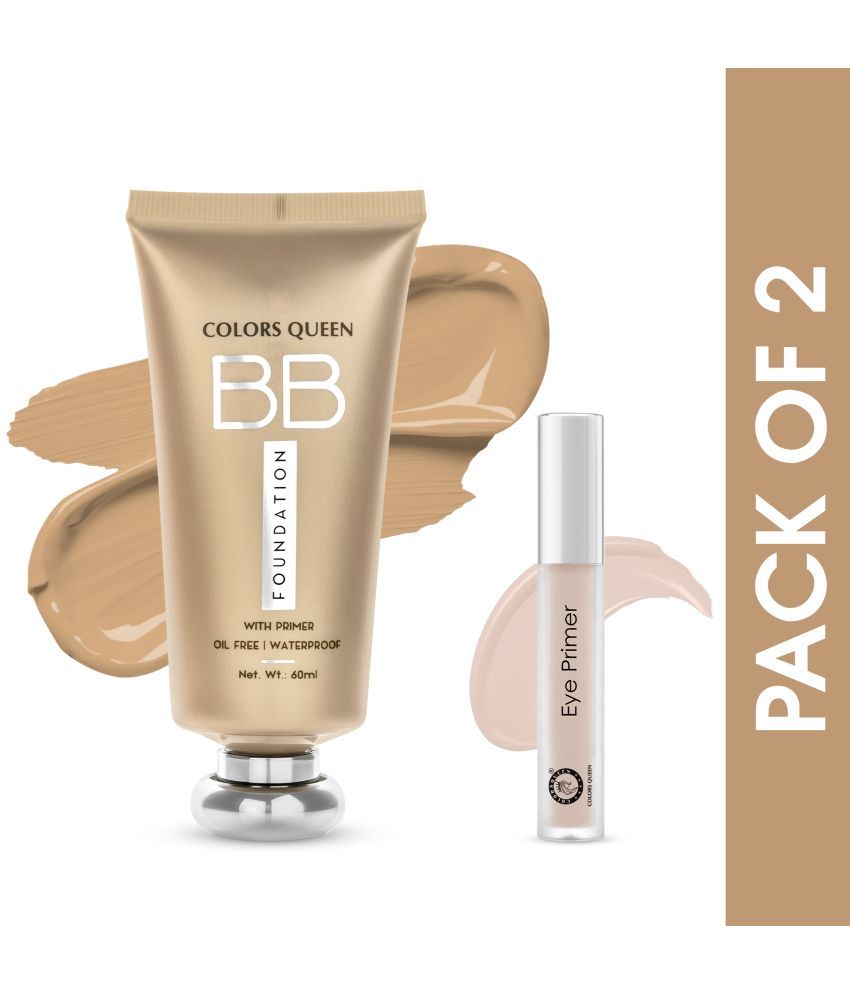     			Colors Queen BB Liquid Foundation with Primer 60ml, Natural Almonds with Color Corrector