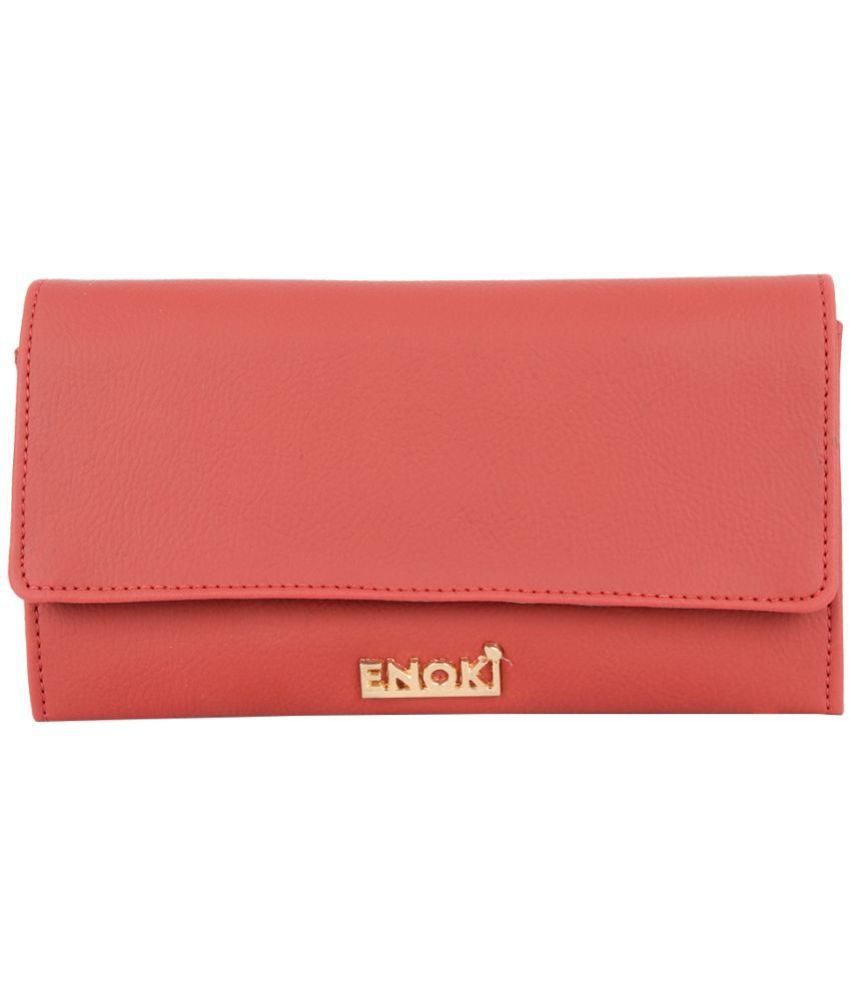     			Enoki - Red Faux Leather Purse