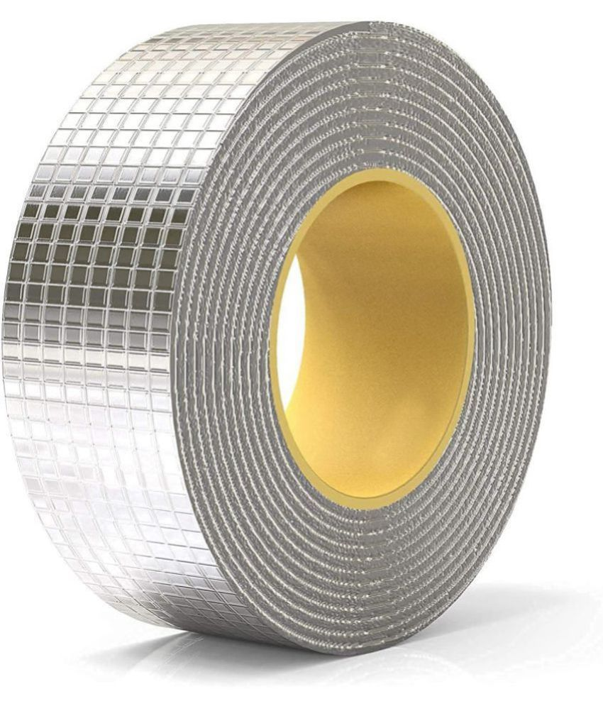     			Leakage Repair Waterproof Tape for Pipe Leakage Roof Water Leakage Solution Alum - Silver Single Sided Flax Tape ( Pack of 1 )