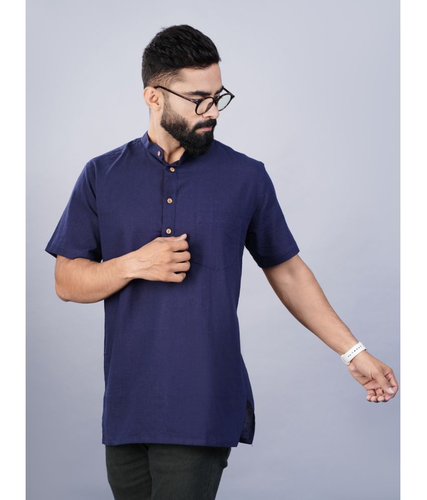     			QuaClo - Blue Cotton Men's Regular Kurta ( Pack of 1 )