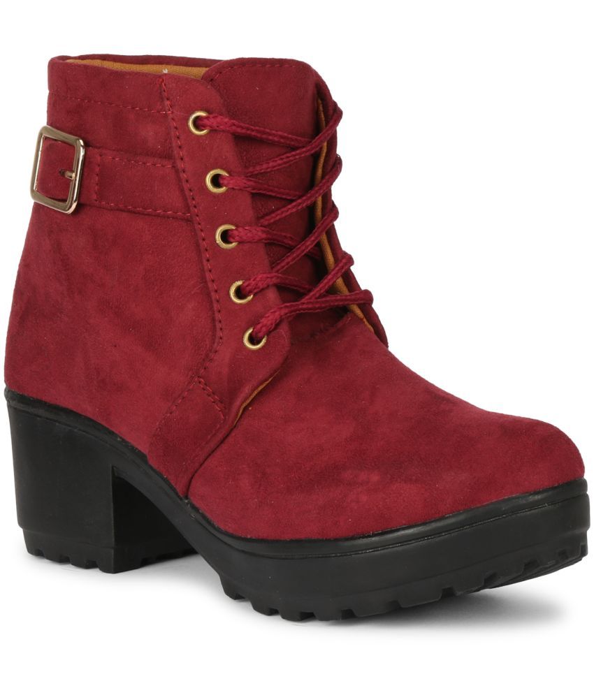     			Saheb - Red Women's Ankle Length Boots