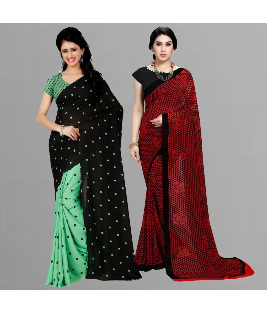     			ANAND SAREES - Multicolour Georgette Saree With Blouse Piece ( Pack of 2 )