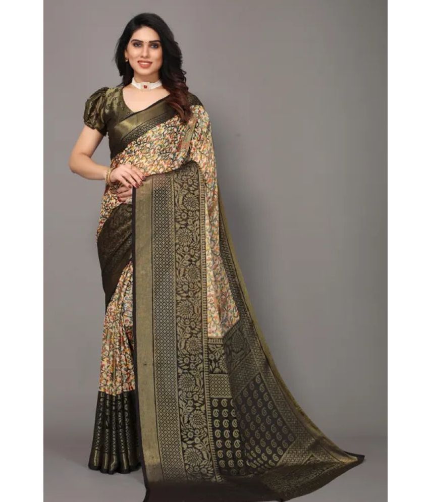     			Sitanjali Lifestyle - Black Brasso Saree With Blouse Piece ( Pack of 1 )
