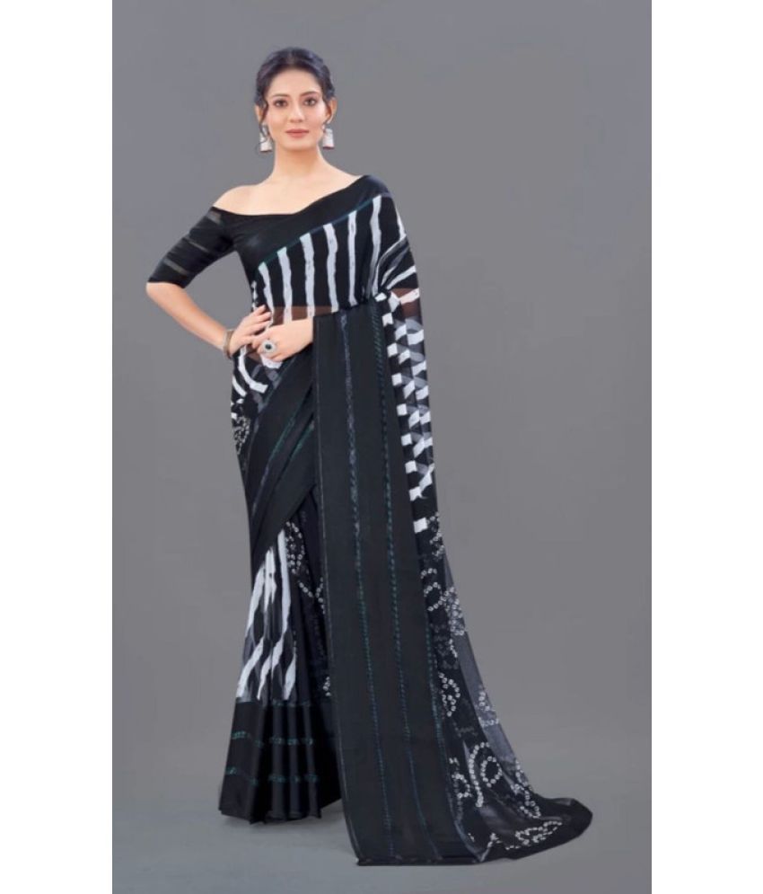     			Sitanjali Lifestyle - Black Georgette Saree With Blouse Piece ( Pack of 1 )