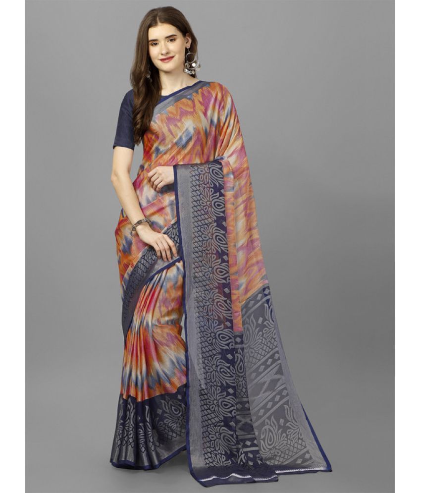     			Sitanjali Lifestyle - Blue Brasso Saree With Blouse Piece ( Pack of 1 )