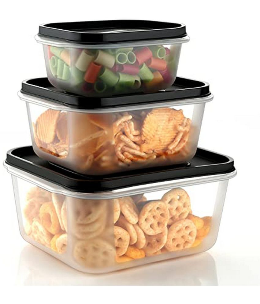     			TINUMS - Plastic Transparent Food Container ( Set of 3 )