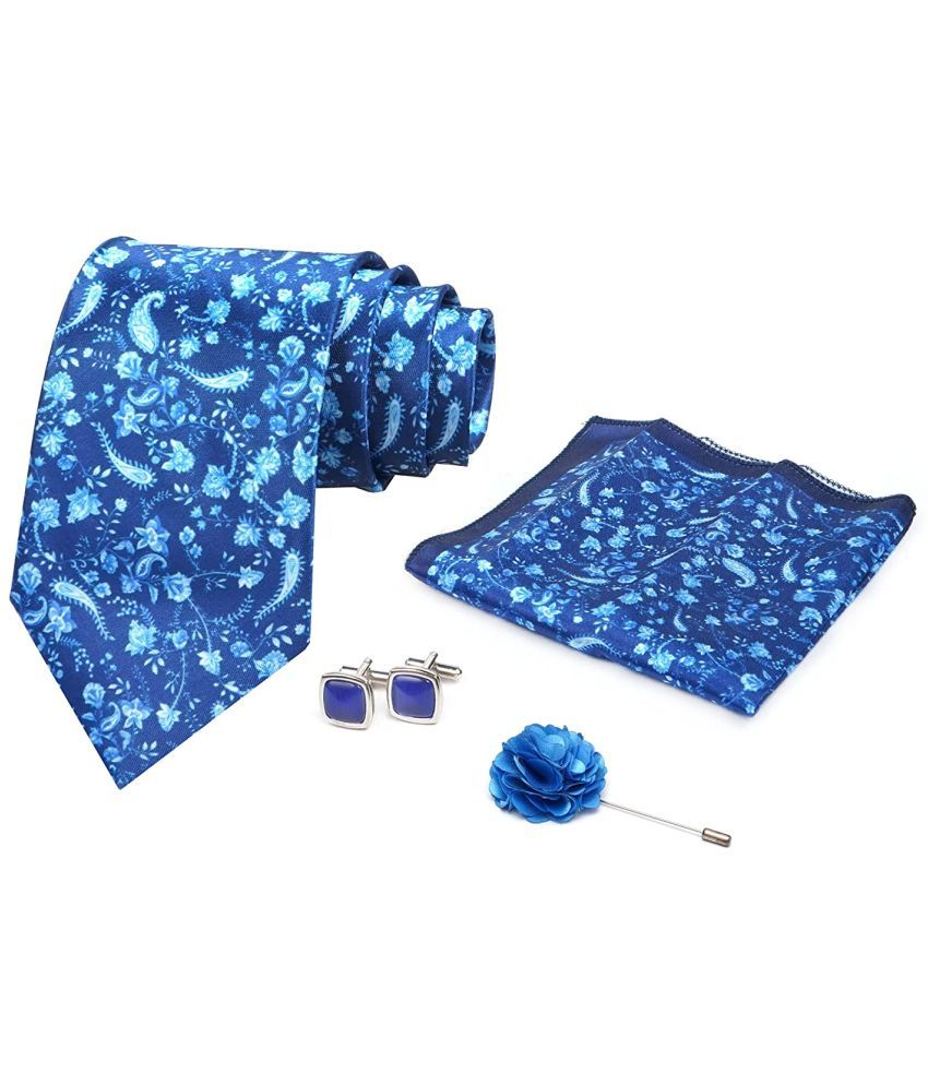     			Axlon Blue Printed Silk Necktie