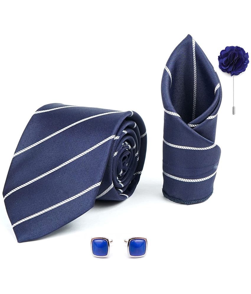     			Axlon Blue Stripes Silk Necktie