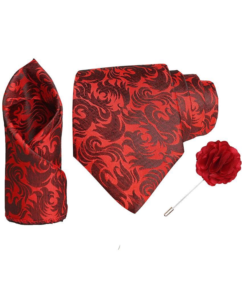    			Axlon Maroon Floral Silk Necktie