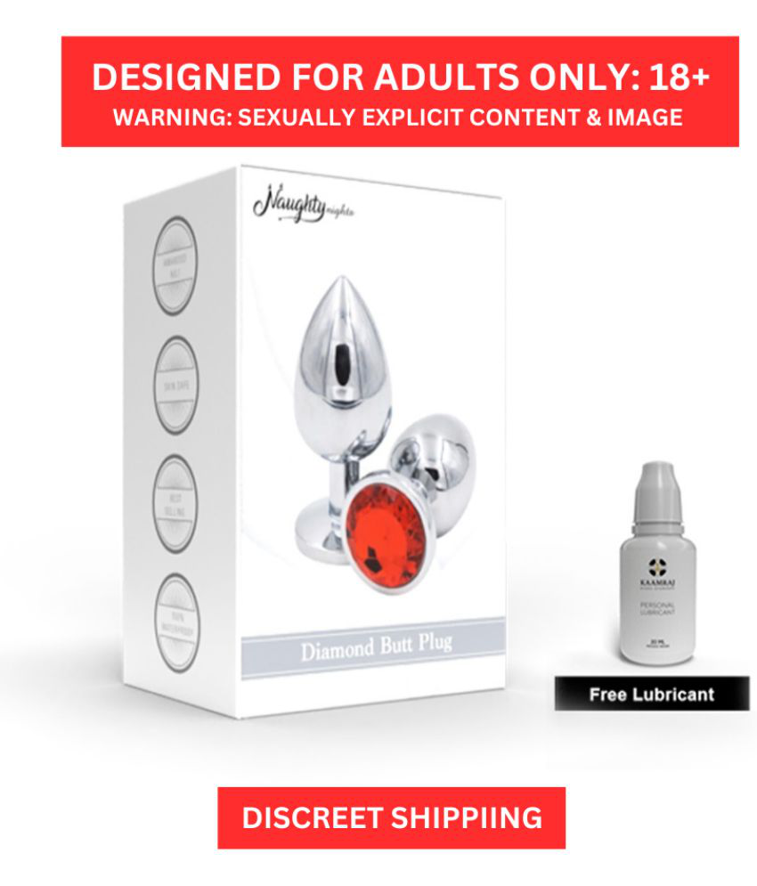     			Butt Plug Massager for Adults in Silver Stainless Steel Material by Naughty Nights With a Free Lubricant