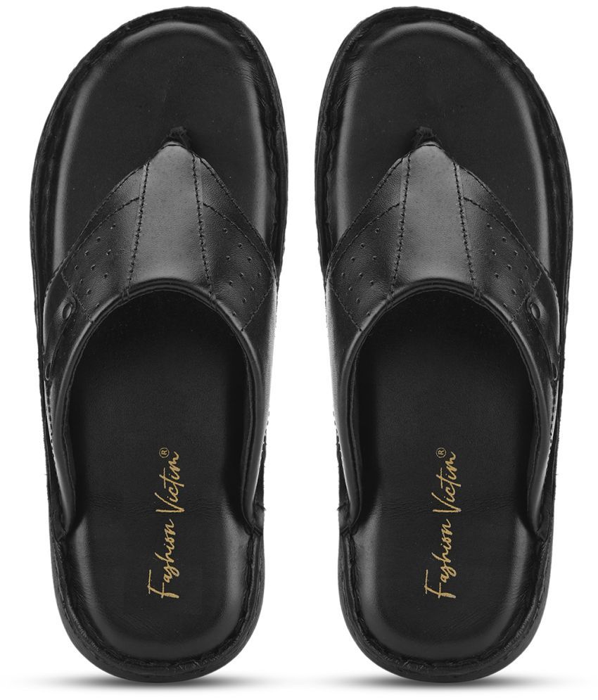     			Fashion Victim - Black Men's Leather Slipper